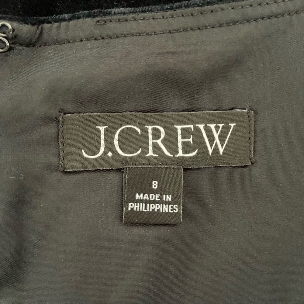 J. Crew square neck sheath dress in stretch velvet black 37517 - Picture 7 of 13